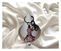 Pink Cow Silicone Beaded Keychain