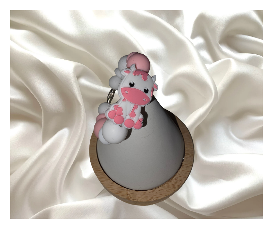 Pink Cow Silicone Beaded Bracelet